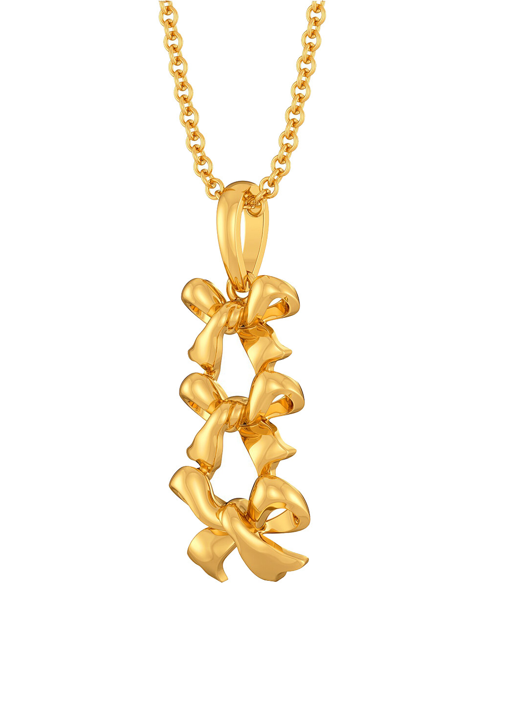 

MELORRA Party Bows 18KT Gold Pendant-2.45gm
