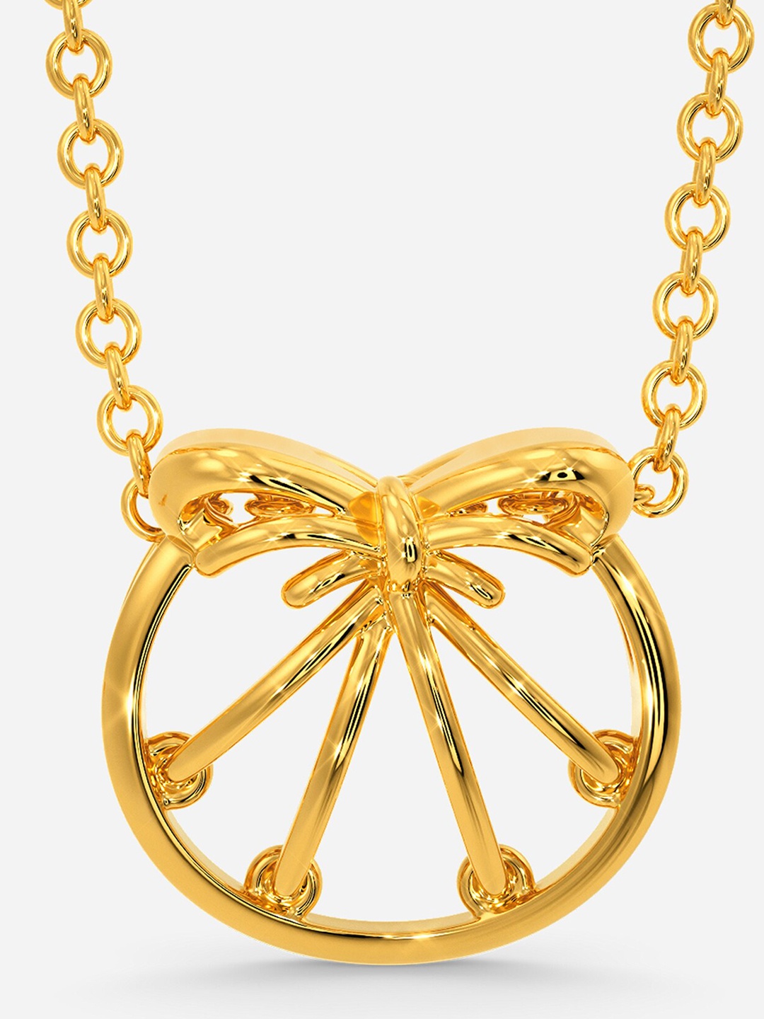 

MELORRA Bow line Lace 18KT Gold Pendant-2.08gm