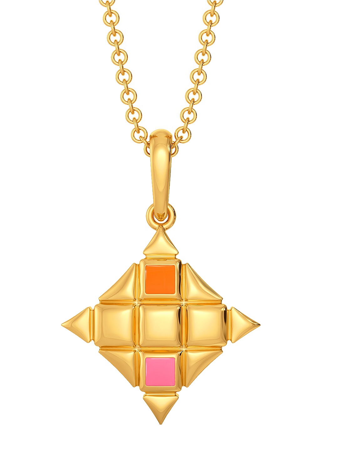 

MELORRA Cyber Square 18KT Gold Pendant-2.37gm