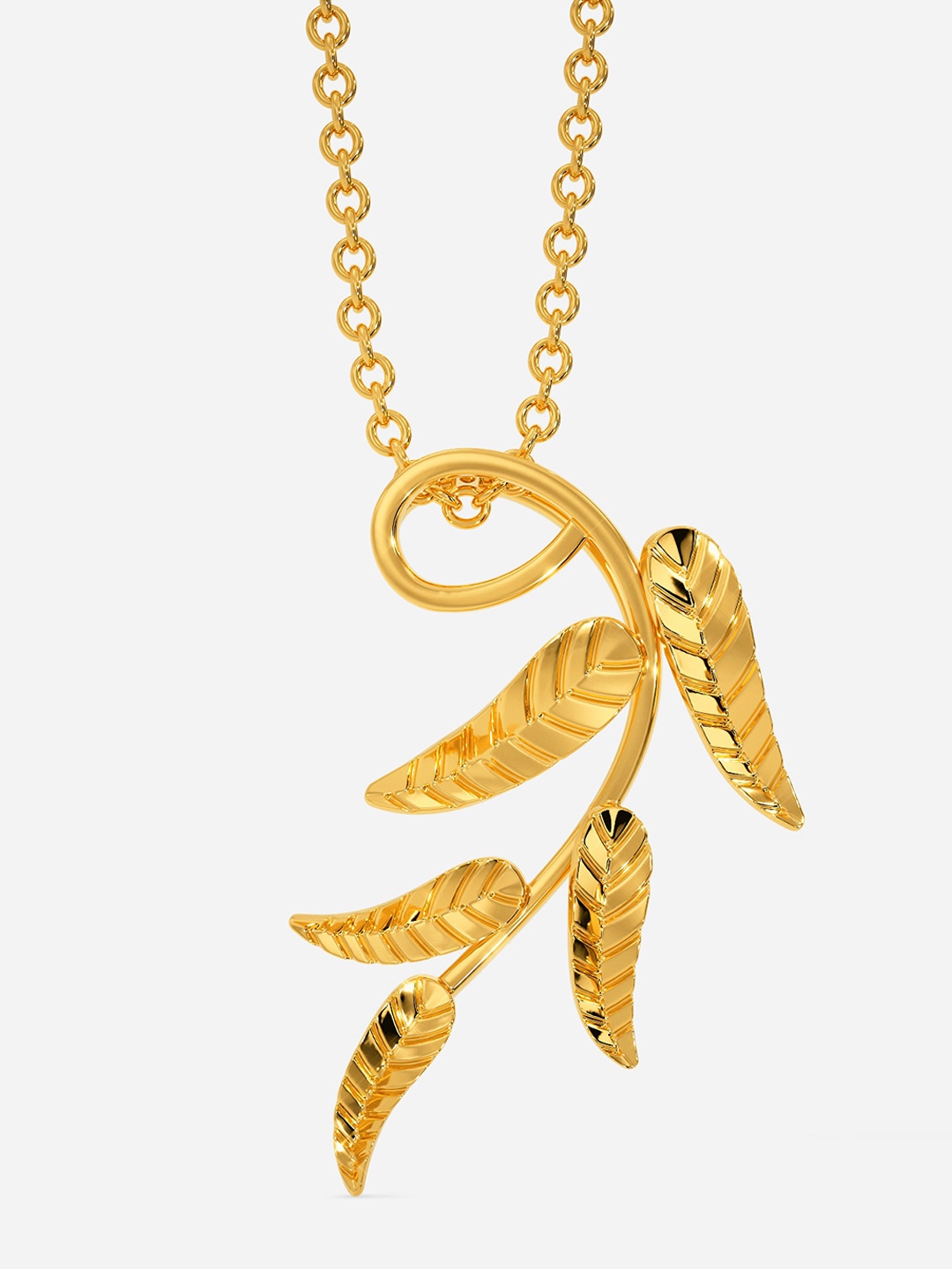 

MELORRA Olive Leaves 18KT Gold Pendant-1.84gm