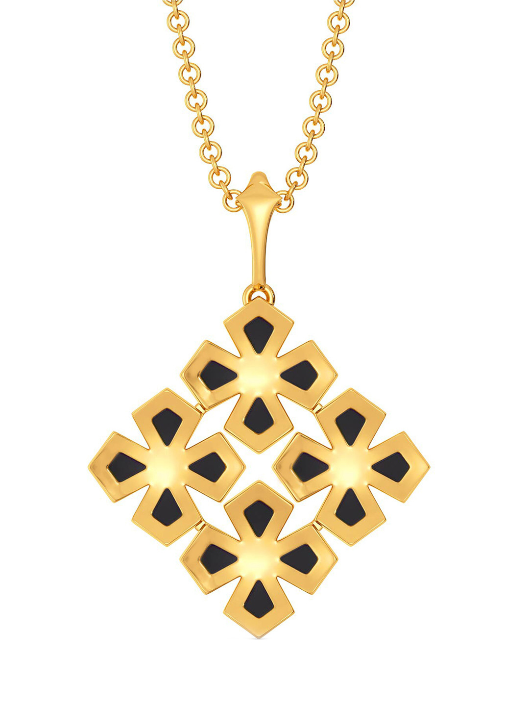 

MELORRA Black N Bloom 18KT Gold Pendant-3.21gm