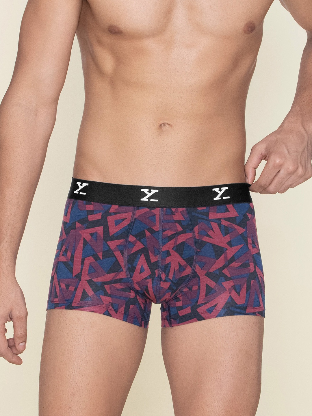 

XYXX Men Mid-Rise Printed IntelliSoft Micro Modal Trunks XYTRNK137, Red