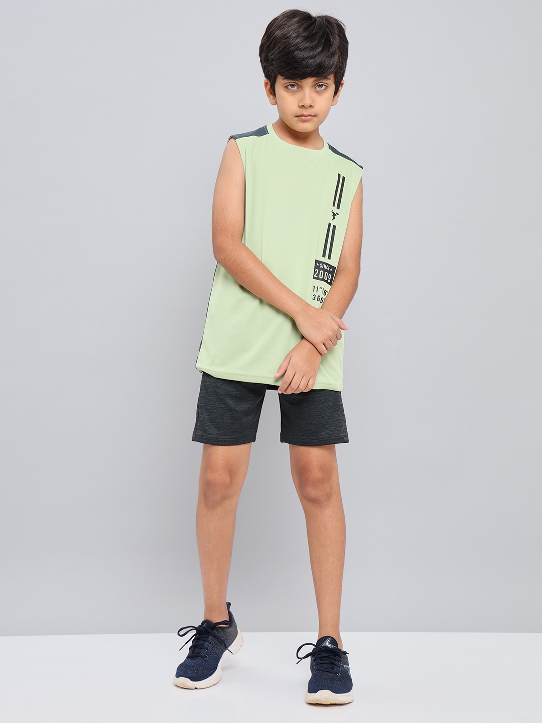 

Technosport Boys Slim Fit Antimicrobial Shorts, Charcoal