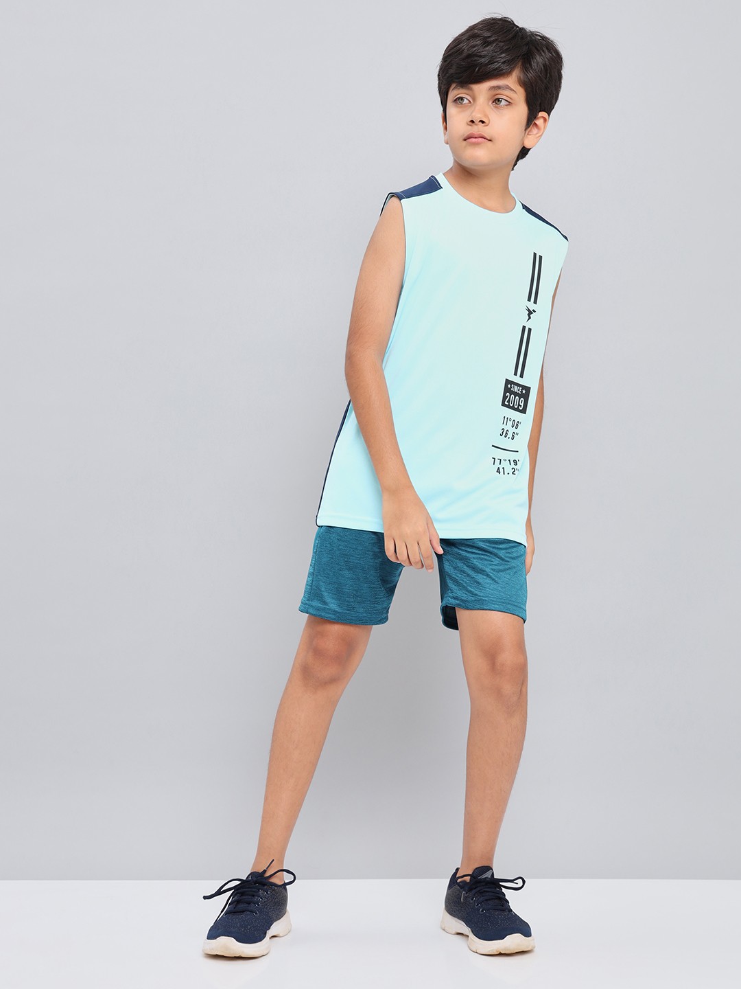

Technosport Boys Slim Fit Antimicrobial Shorts, Teal