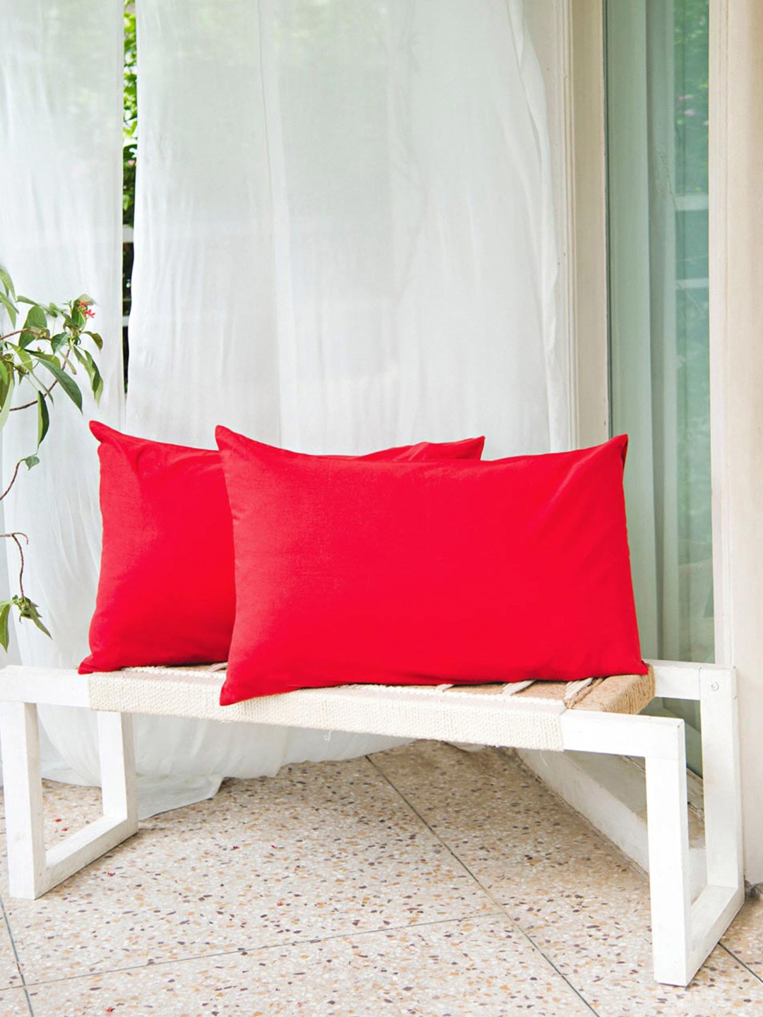 

Fabindia Red Cotton Pillow Cover