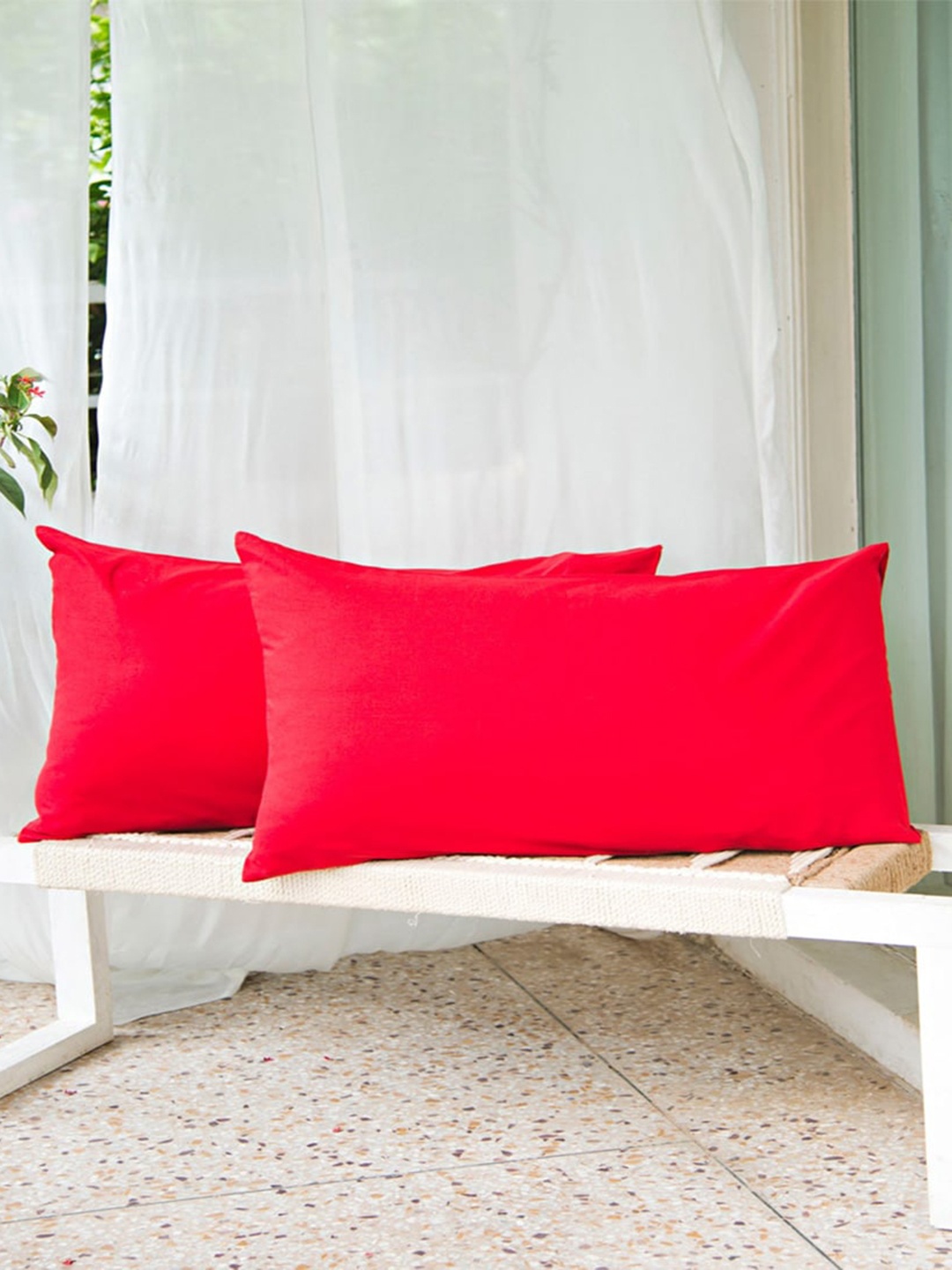 

Fabindia Red 2 Pieces Cotton Pillow Covers