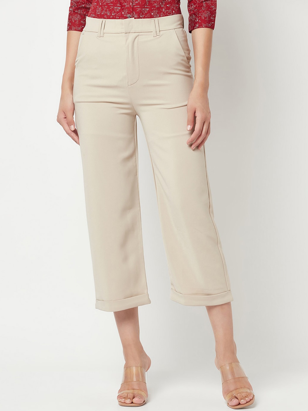 

Crimsoune Club Women Regular Fit Mid-Rise Culottes, Beige