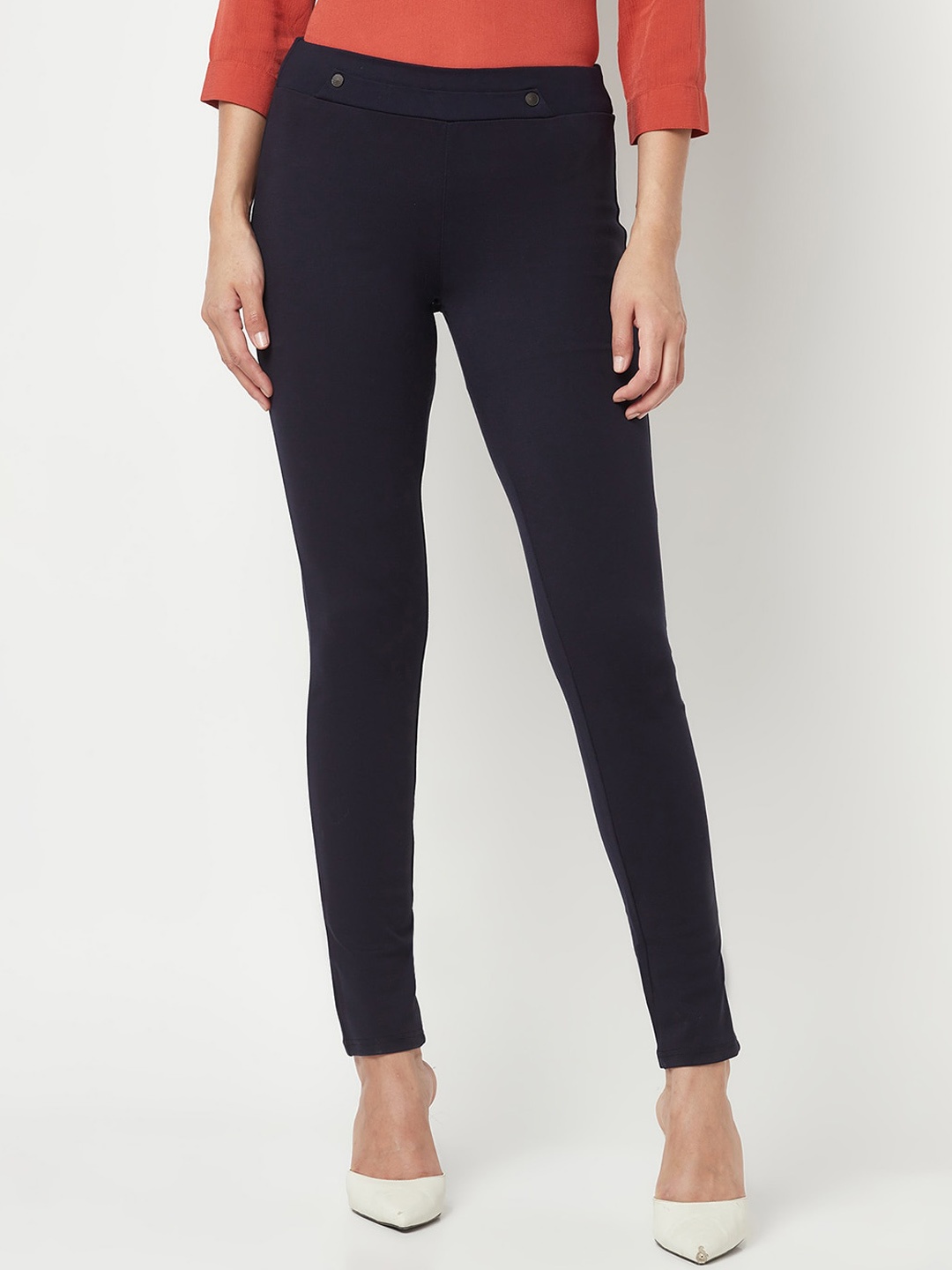 

Crimsoune Club Women Slim Fit Trousers, Navy blue