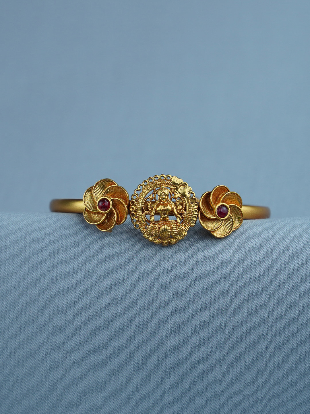 

Diksha collection Gold-Plated Matte Finish Kada Bracelet, Multi