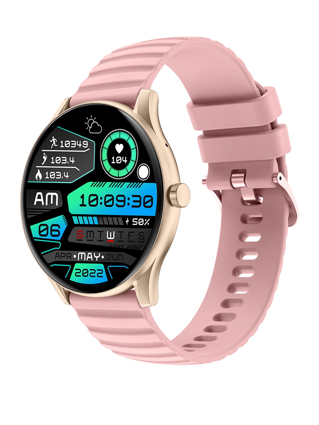 

Gizmore Curve 1.39" 500 NITS 360 x 360 PX FHD Display Bluetooth Calling Smartwatch, Pink