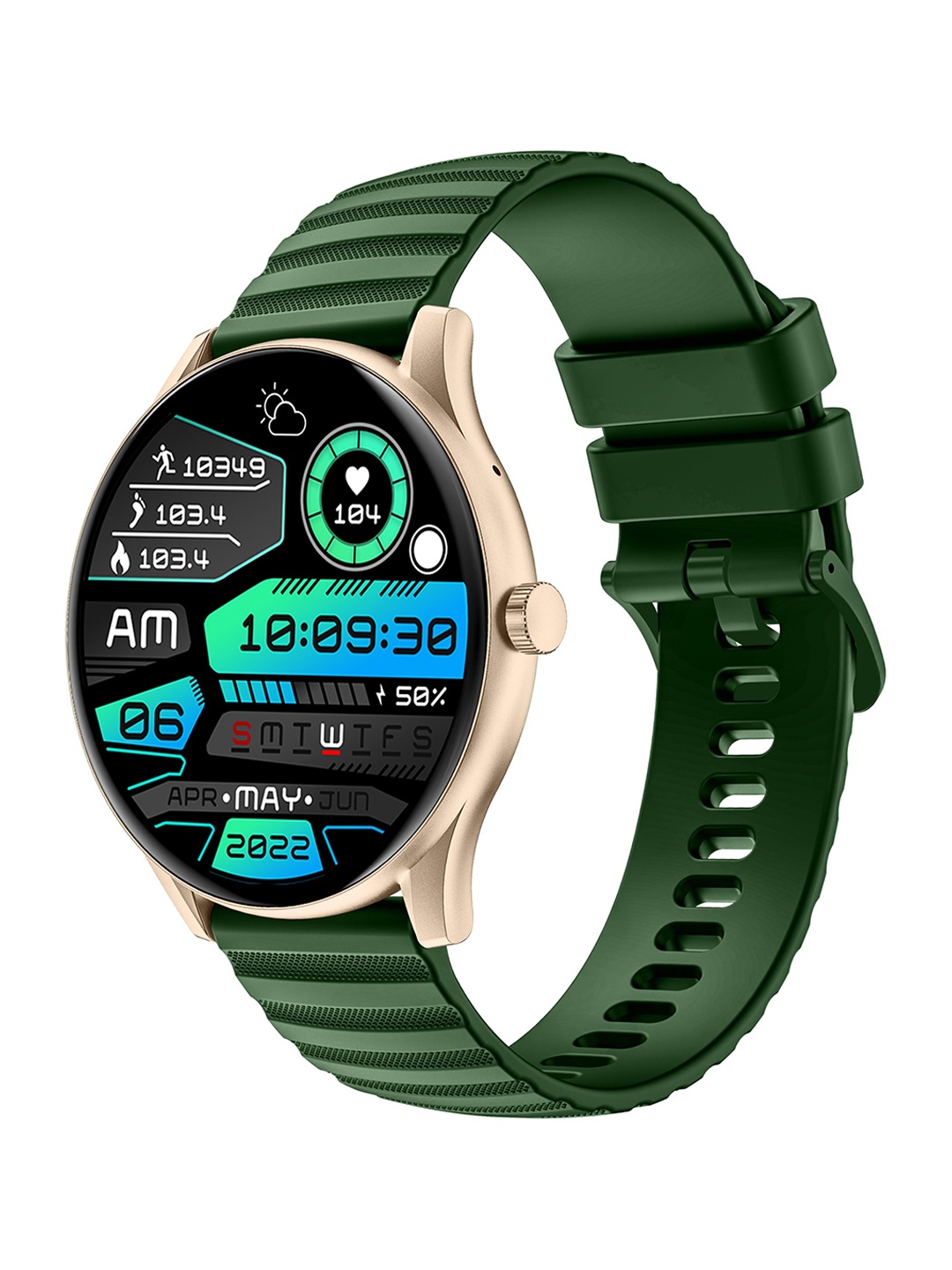 

GIZMORE Gizfit Curve 1.39" AOD 500 NITS HD Display Bluetooth Calling Smartwatch GIZ-CURVE, Green