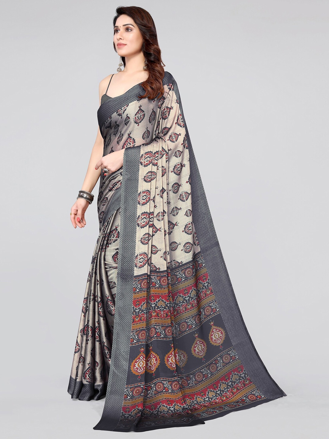 

KALINI Ethnic Motifs Printed Saree, Black