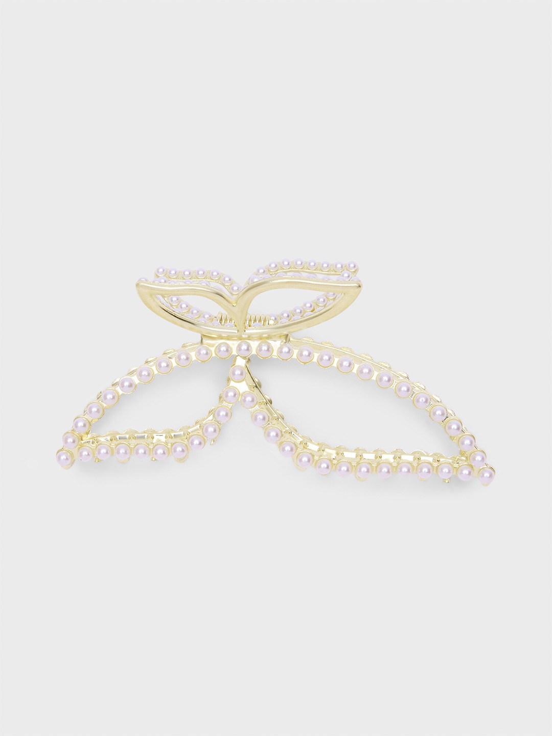 

20Dresses Women Gold-Toned & White Embellished Butterfly Claw Clip