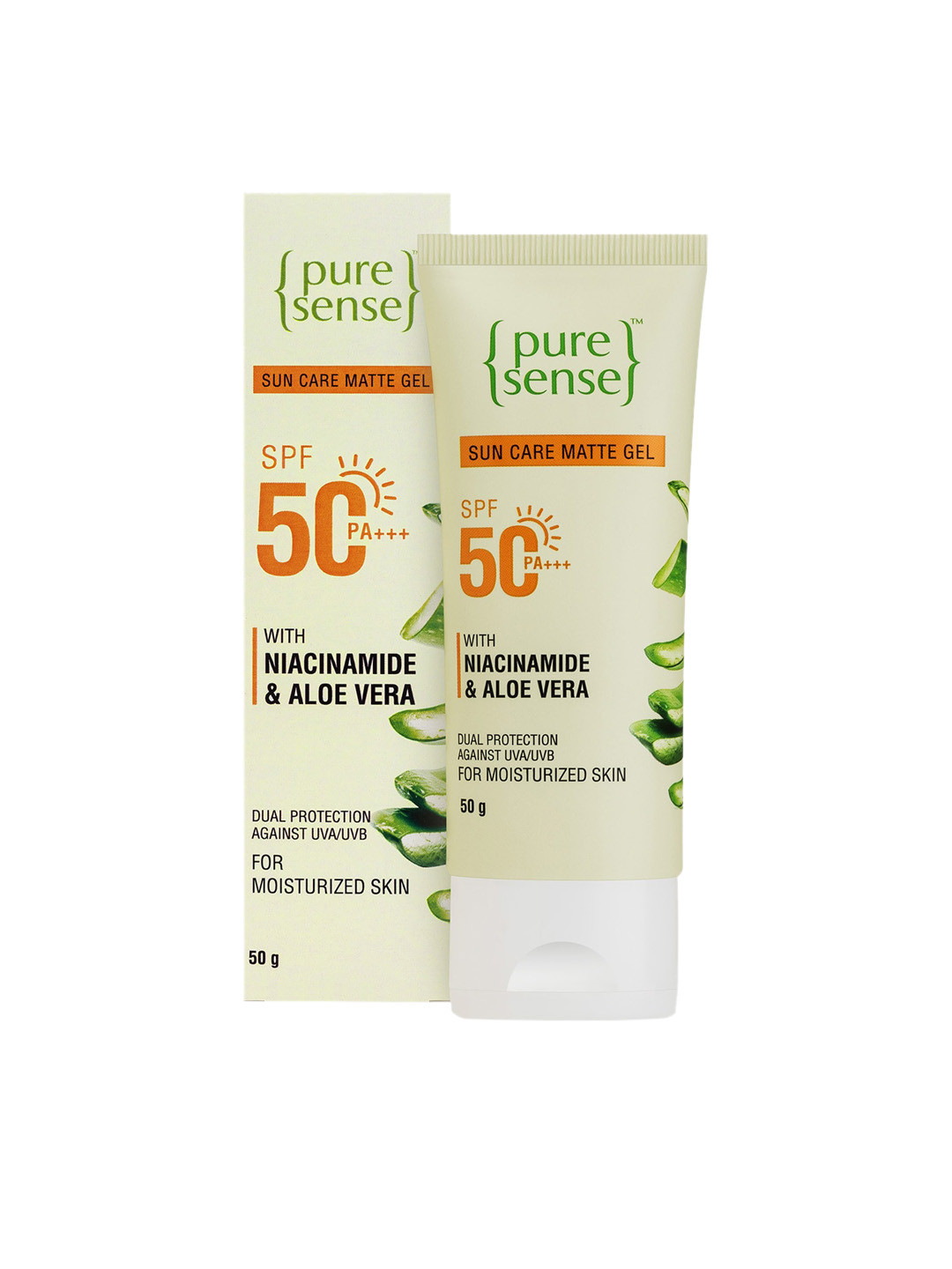 

Pure Sense Sun Care Matte Gel with SPF 50 PA +++ for Moisturized Skin - 50g, Cream