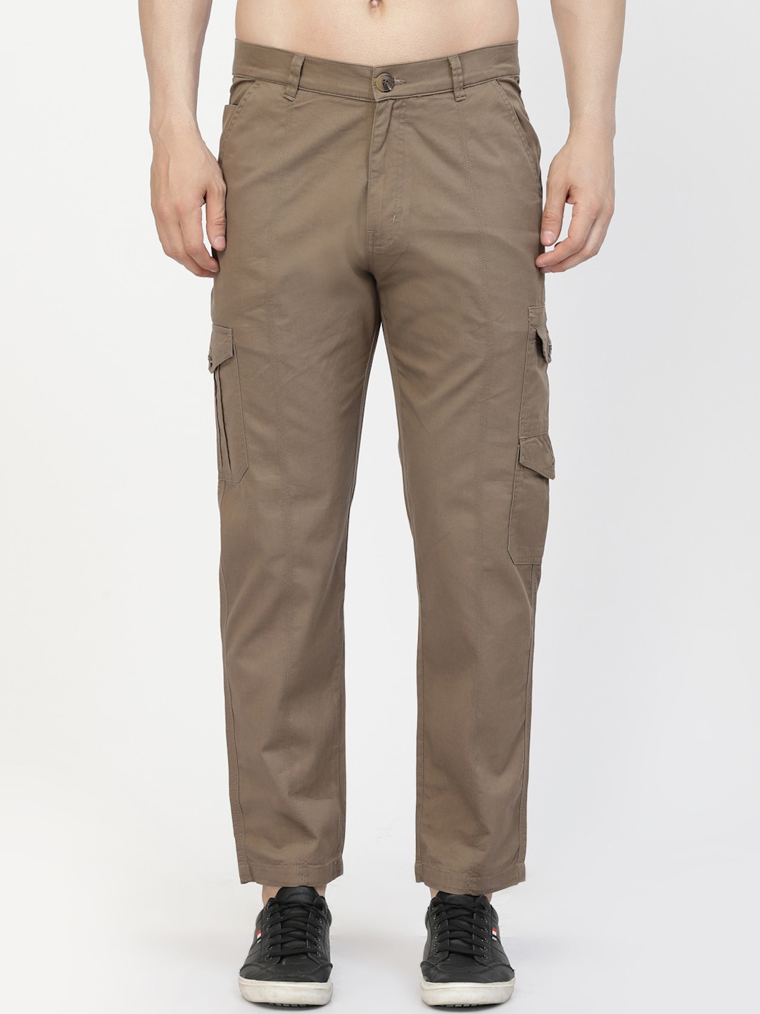 

SAPPER Men Mid-Rise Cargo Casual Trousers, Brown