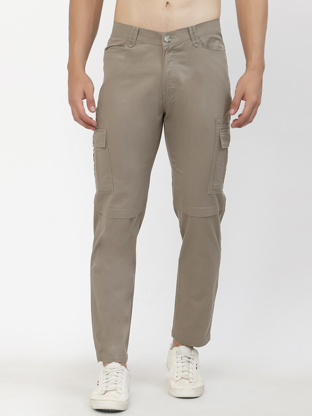 

SAPPER Men Mid-Rise Cotton Cargos Trousers, Brown
