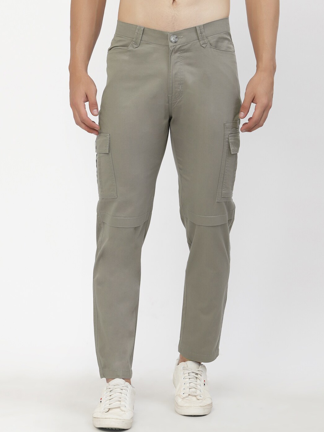 

SAPPER Men Mid-Rise Cargo Casual Trousers, Grey