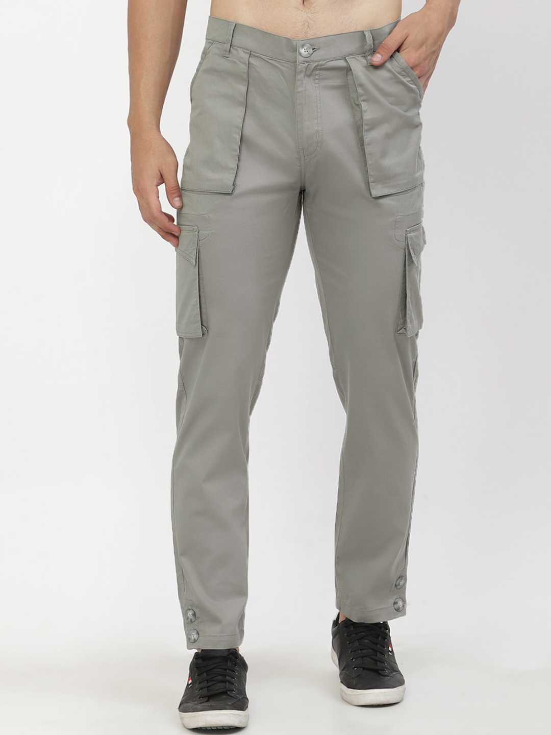 

SAPPER Men Mid-Rise Cotton Cargos Trousers, Grey