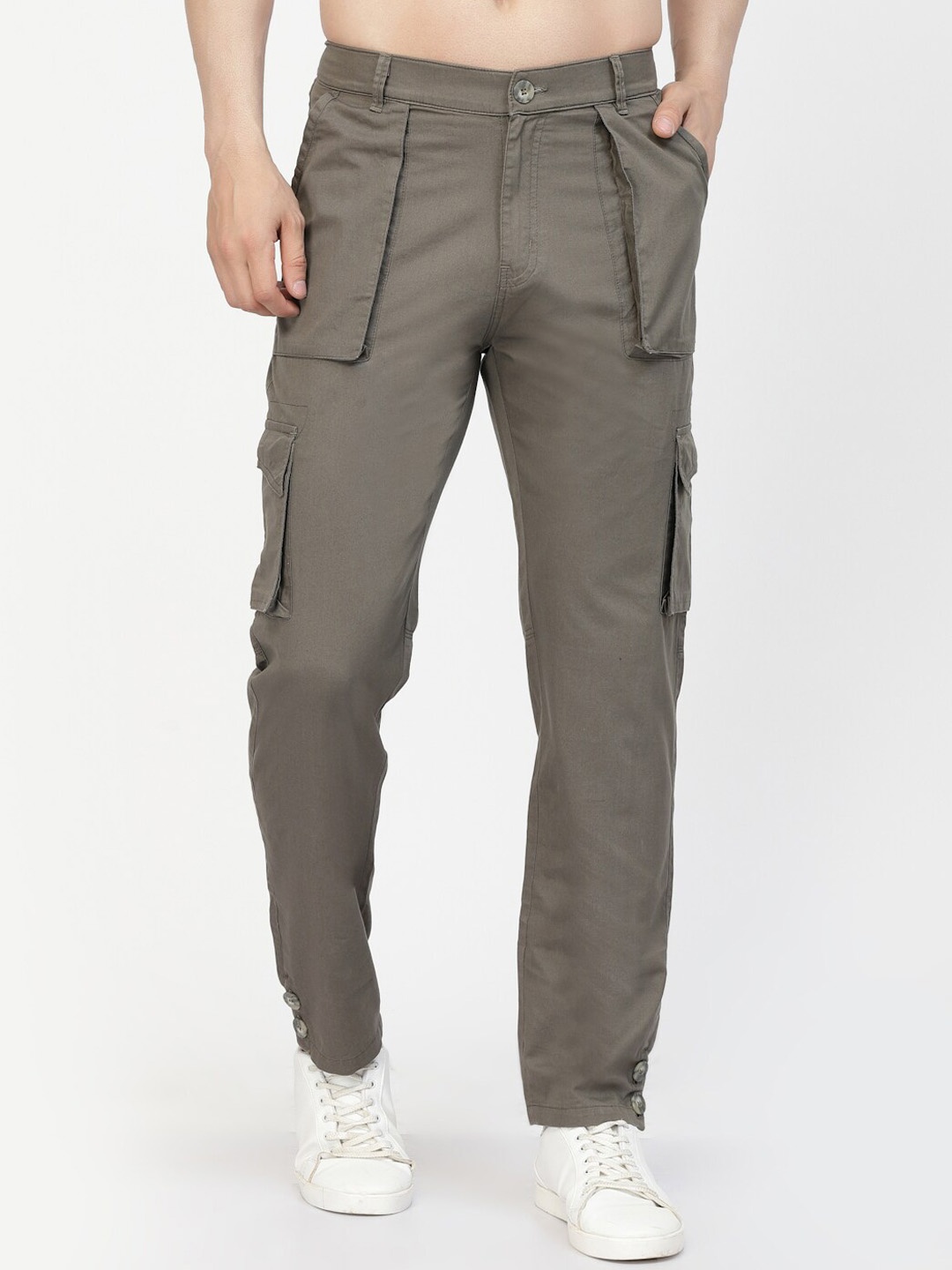 

SAPPER Men Mid-Rise Cargo Casual Trousers, Grey
