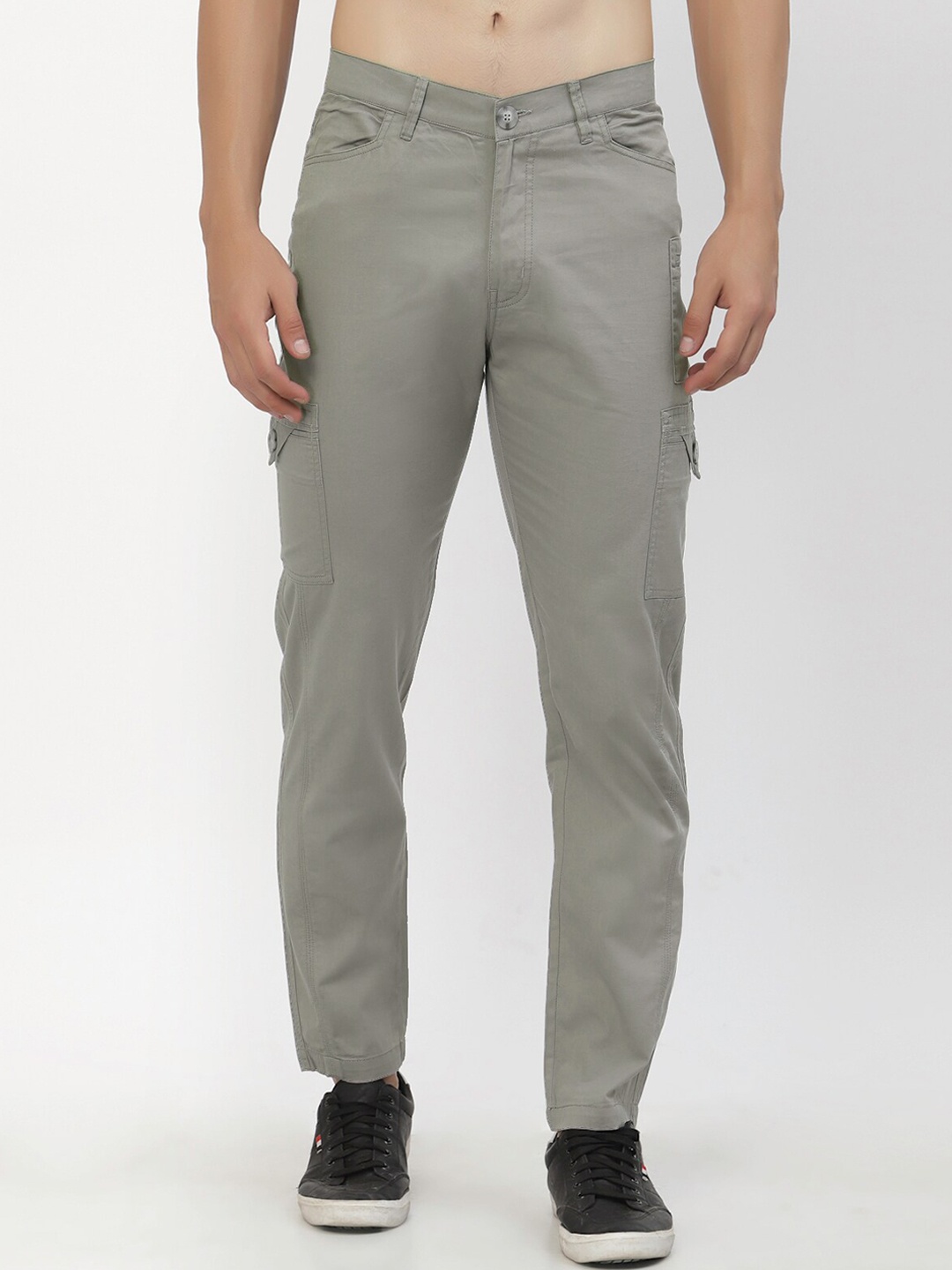 

SAPPER Men Mid-Rise Cotton Cargos Trousers, Grey
