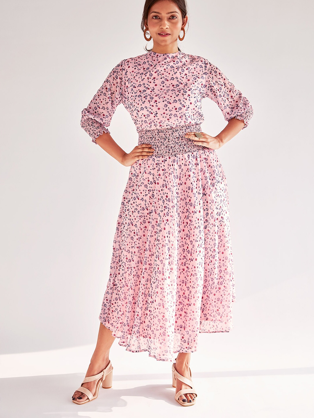 

The Label Life Floral Print Fit & Flare Maxi Dress, Pink