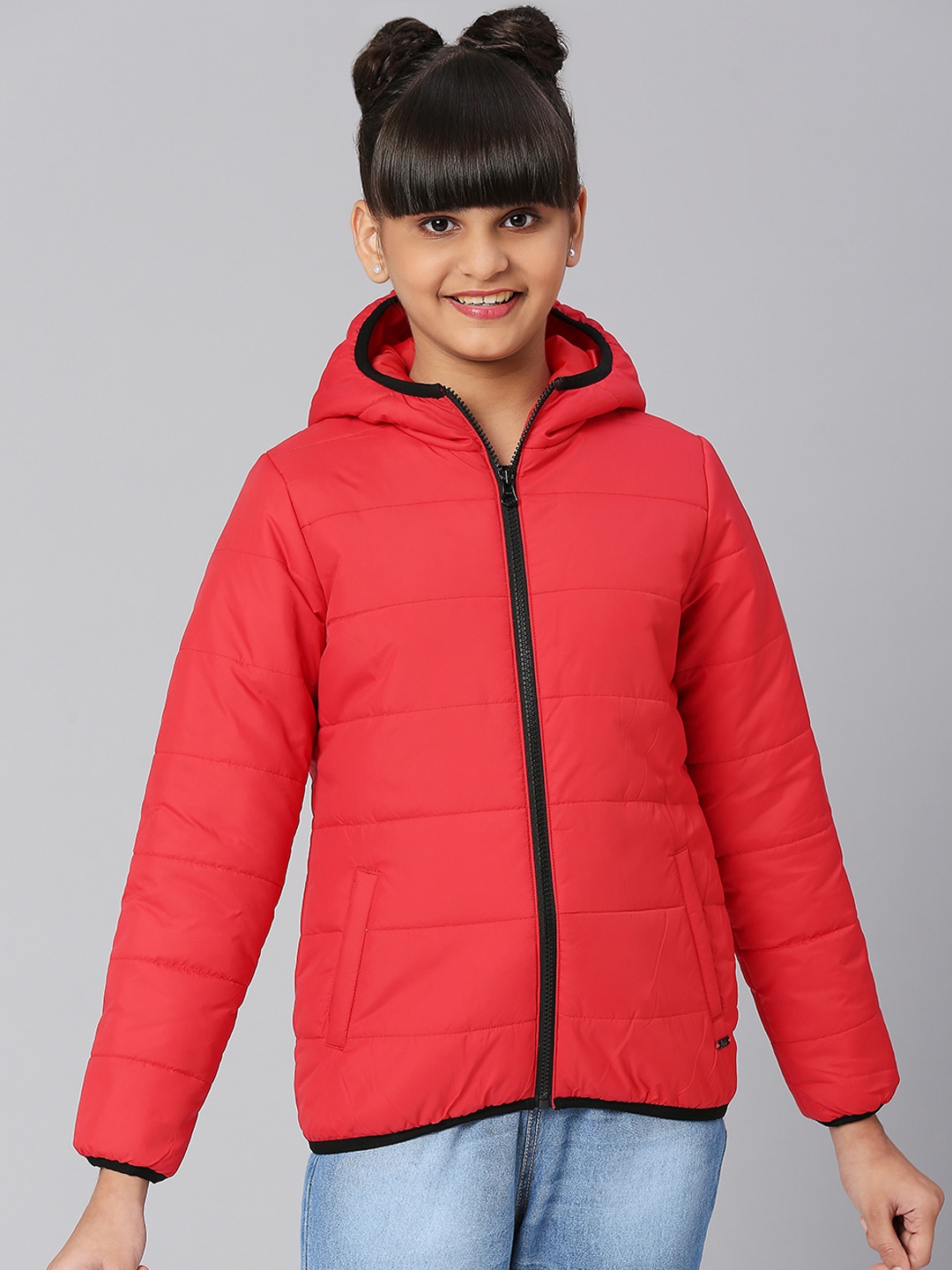 

JUSTICE Girls Hooded Puffer Jacket, Red