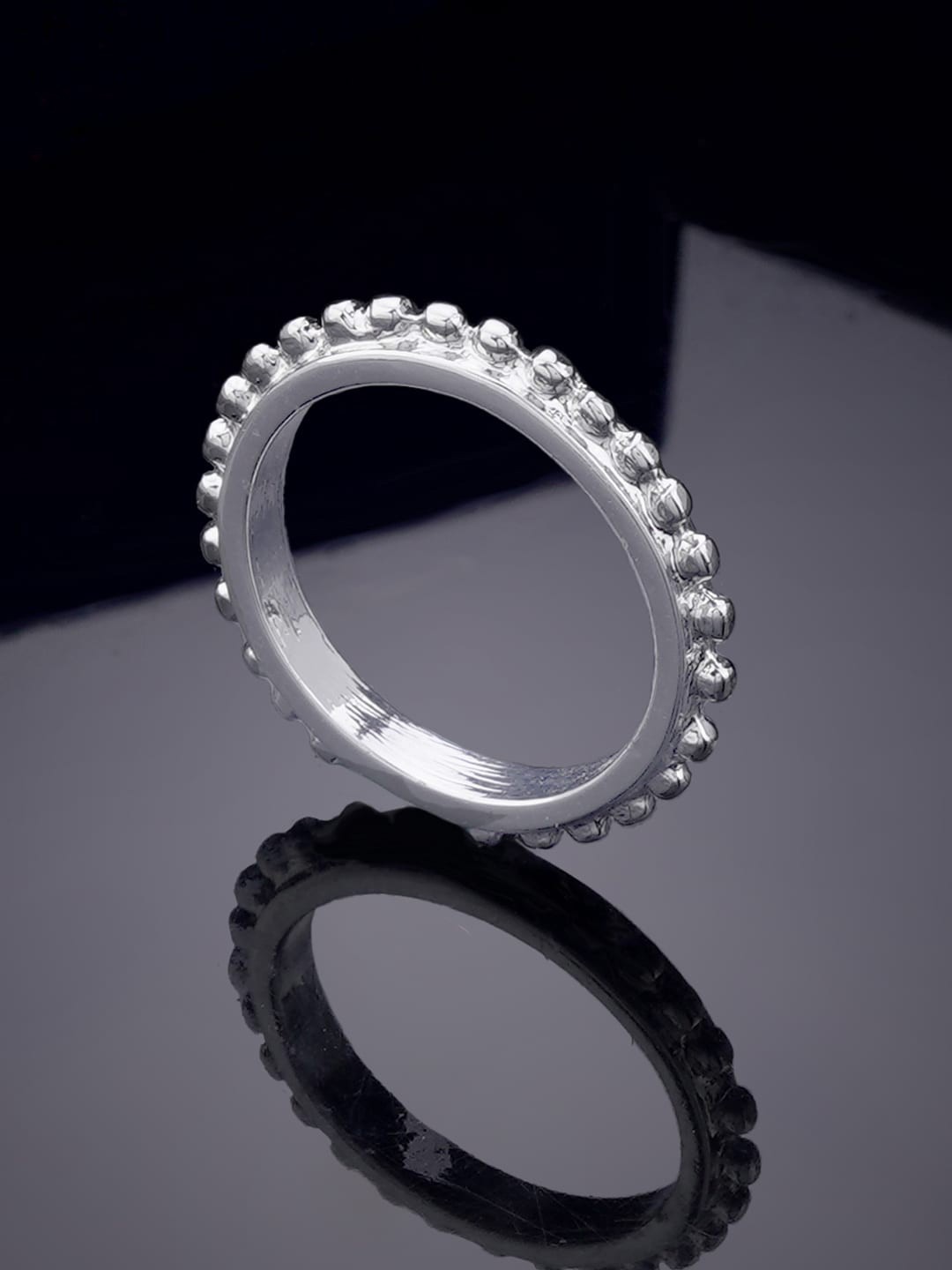 

Estele Rhodium-Plated Finger Ring, Silver