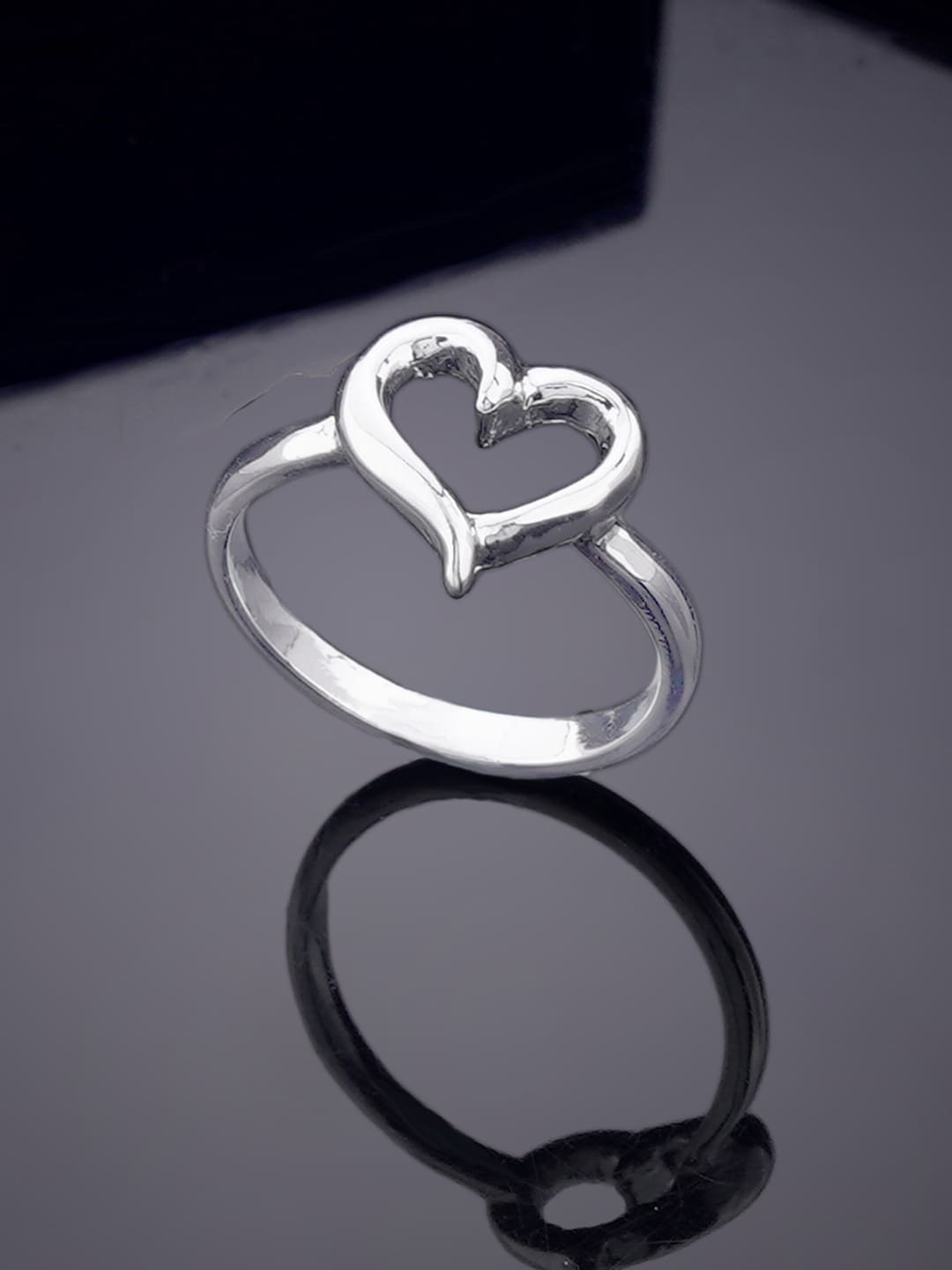 

Estele Rhodium-Plated Finger Ring, Silver