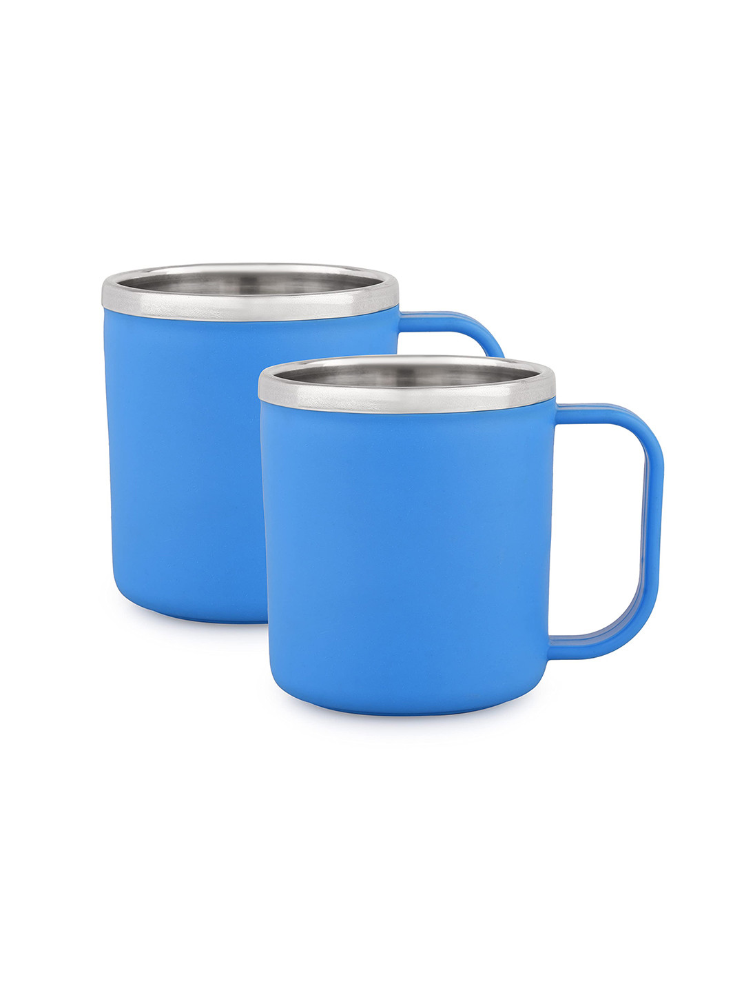 

SUGAR Homeware Chaicup Blue 2 Pieces Stainless Steel Matte Mugs - 140 ML Each