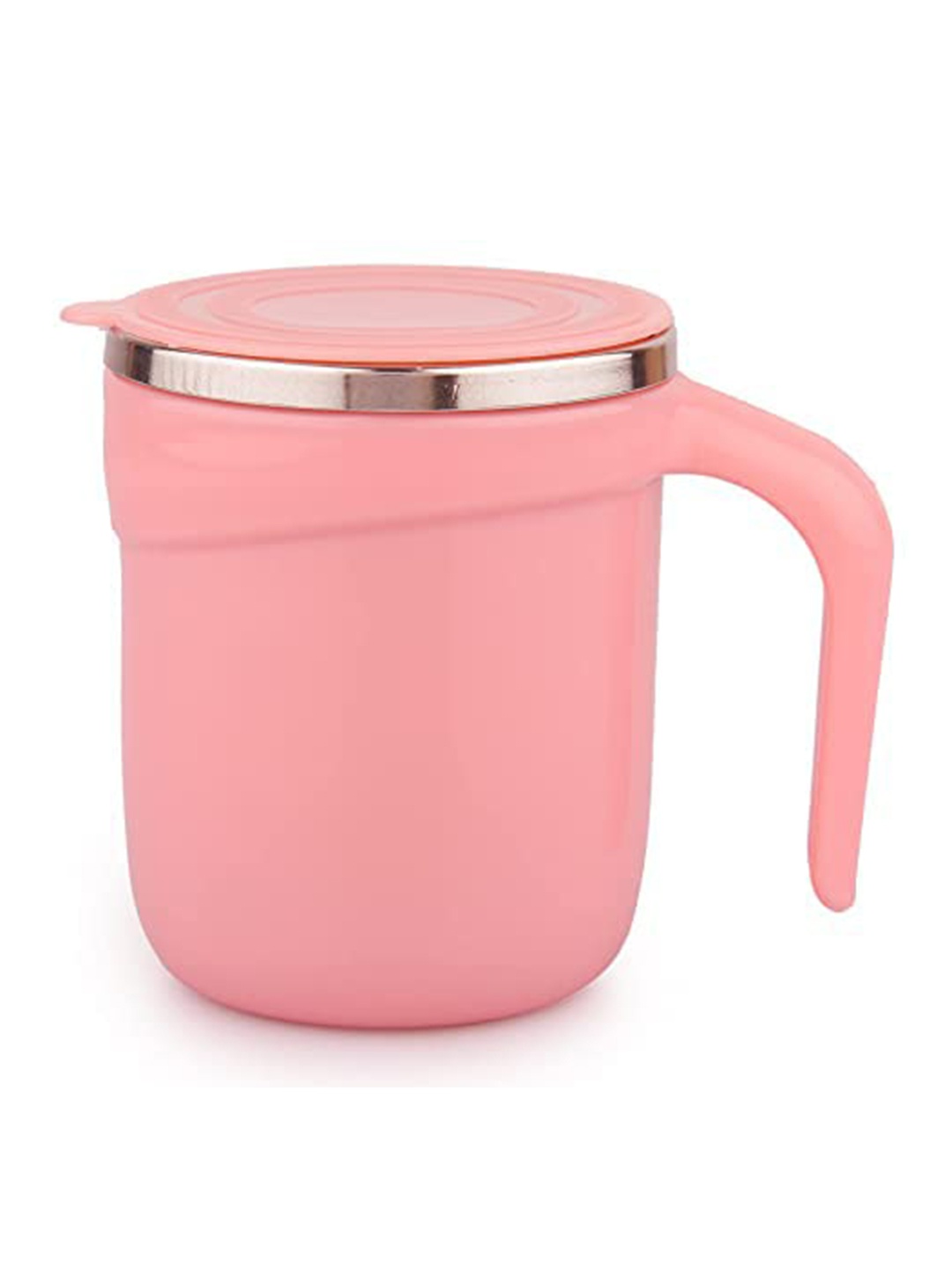 

SUGAR Homeware Teatime Pink Stainless Steel Matte Mug With Lid - 180 ML