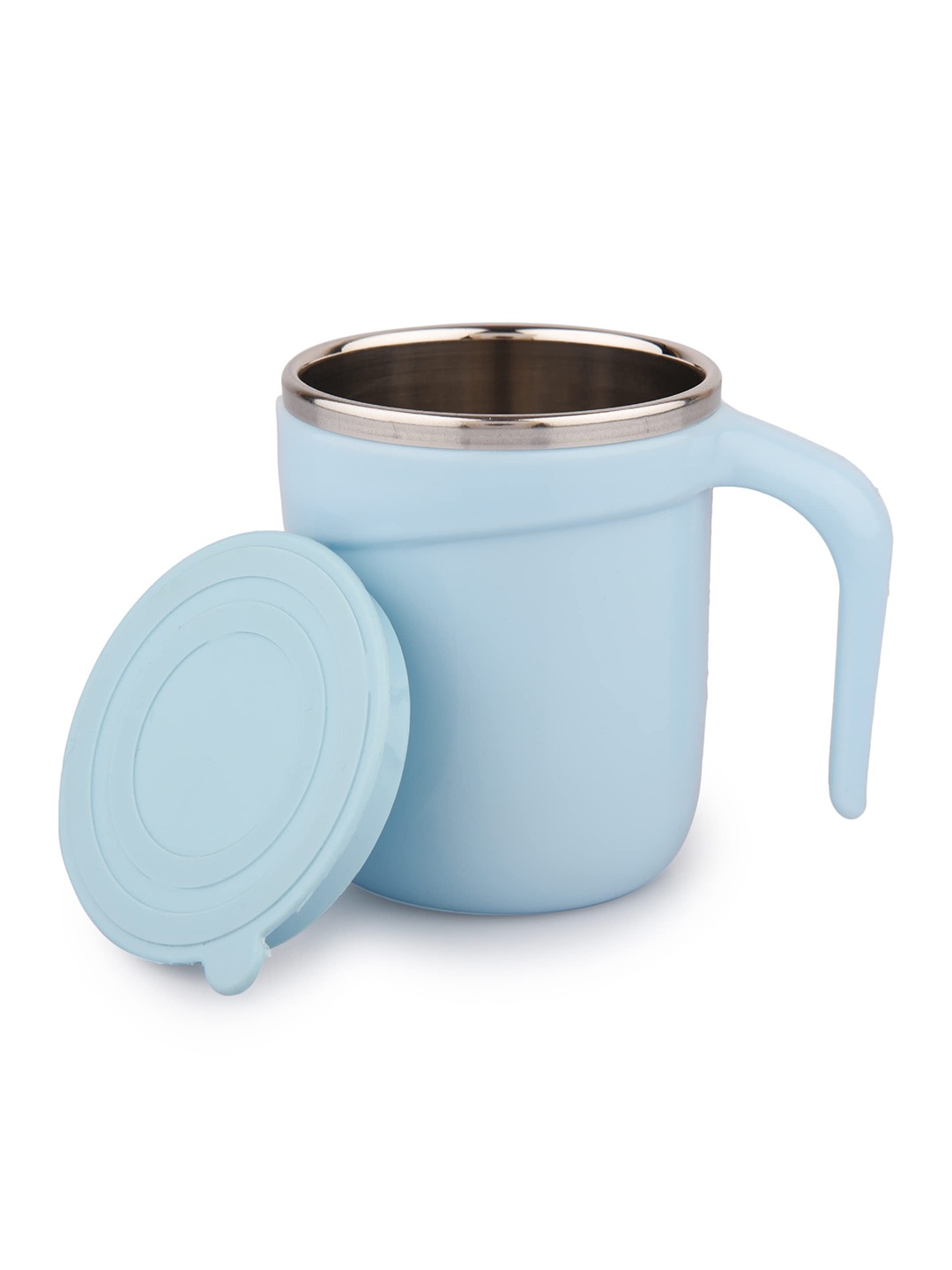 

SUGAR Teatime Blue Stainless Steel Matte Mug With Lid - 180 ML