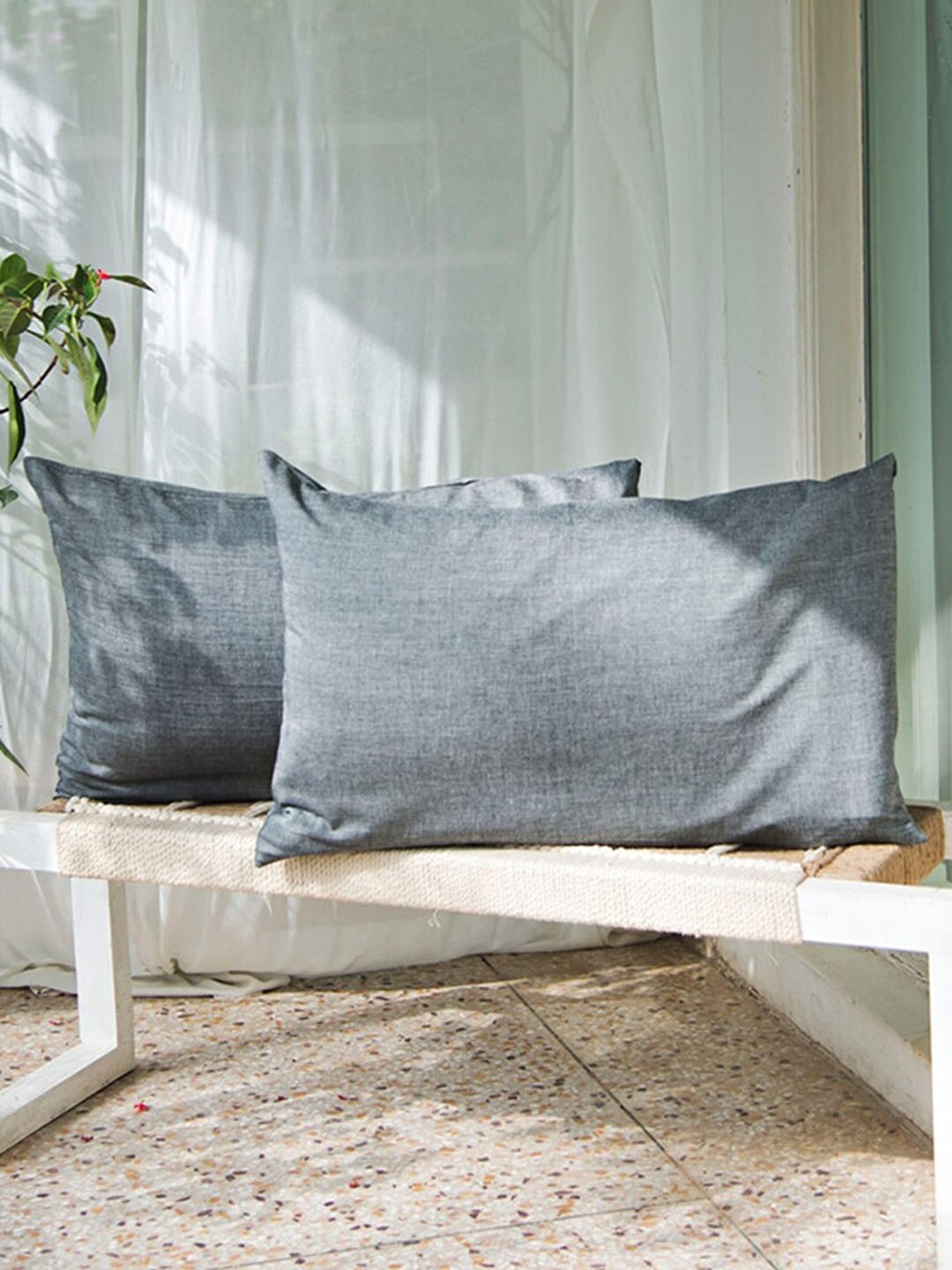 

Fabindia Grey 2 Pieces Cotton Pillow Covers