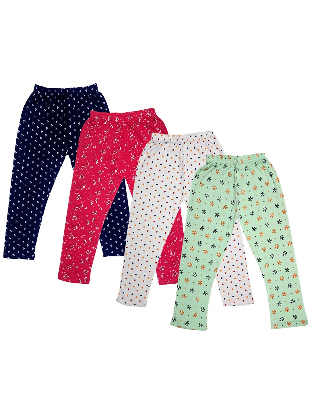 

IndiWeaves Girls Pack Of 4 Printed Pure Cotton Capris, Pink