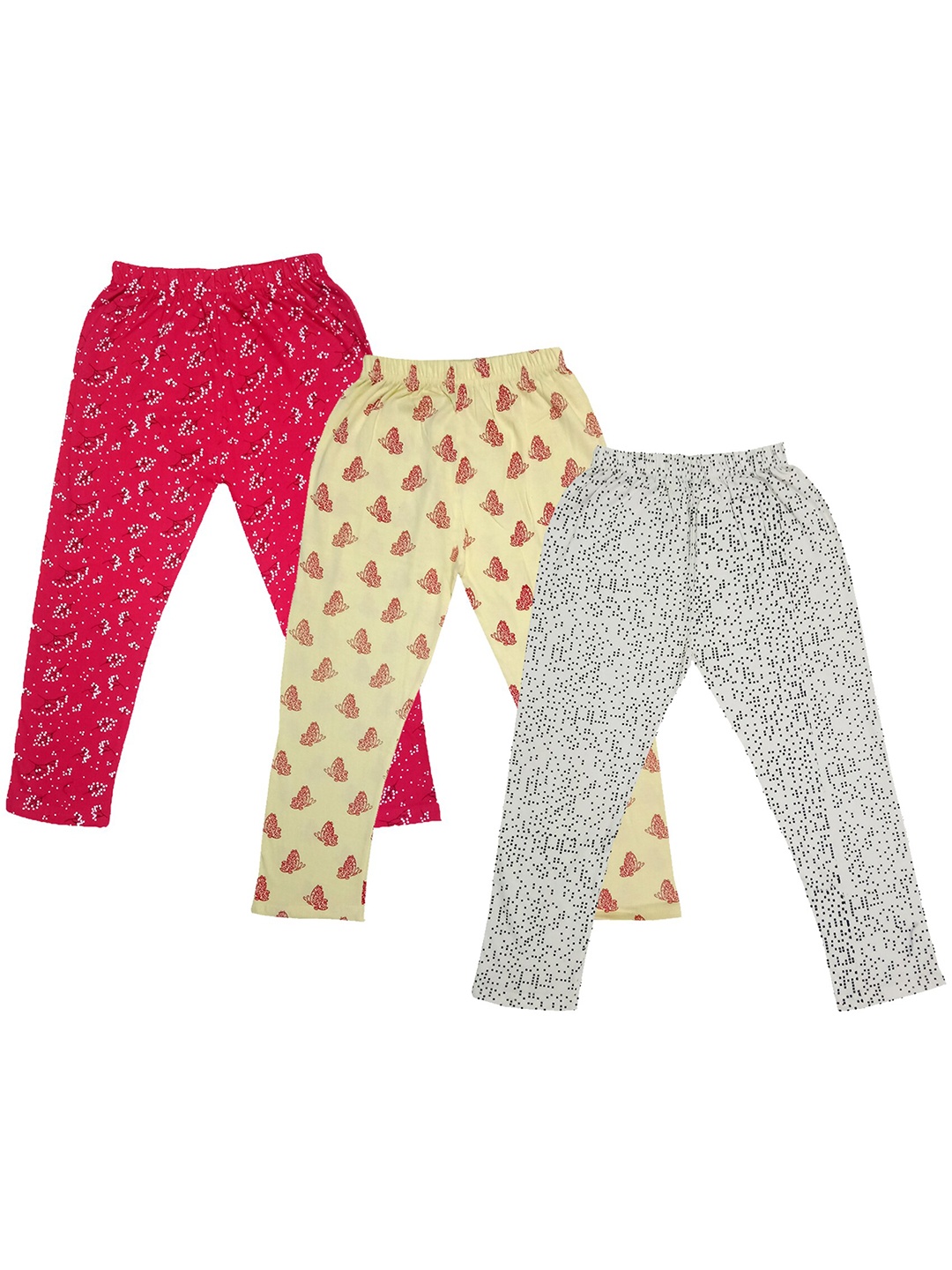 

IndiWeaves Girls Pack Of 3 Printed Pure Cotton Capris, Red