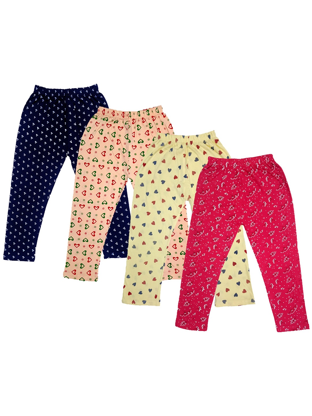 

IndiWeaves Girls Pack Of 4 Printed Pure Cotton Capris, Red