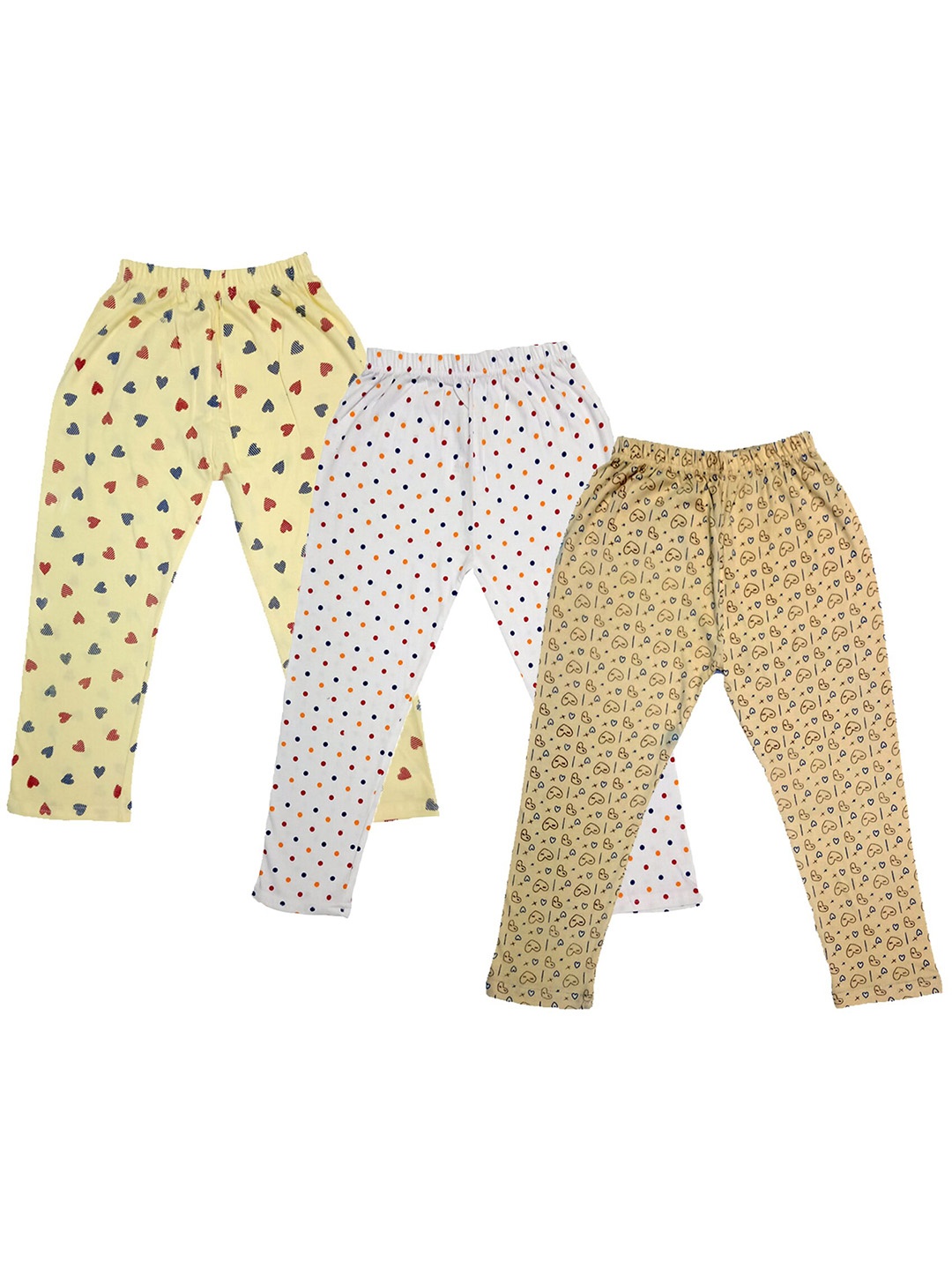 

IndiWeaves Girls Pack Of 3 Printed Pure Cotton Capris, Yellow