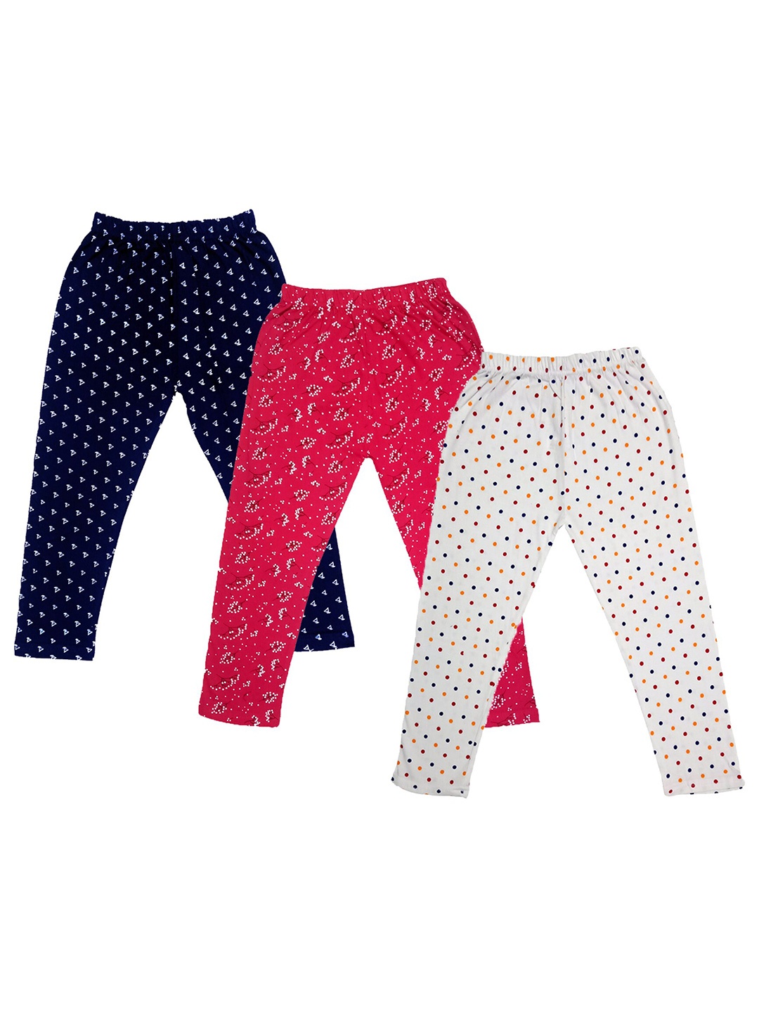 

IndiWeaves Girls Pack Of 3 Printed Pure Cotton Capris, Navy blue