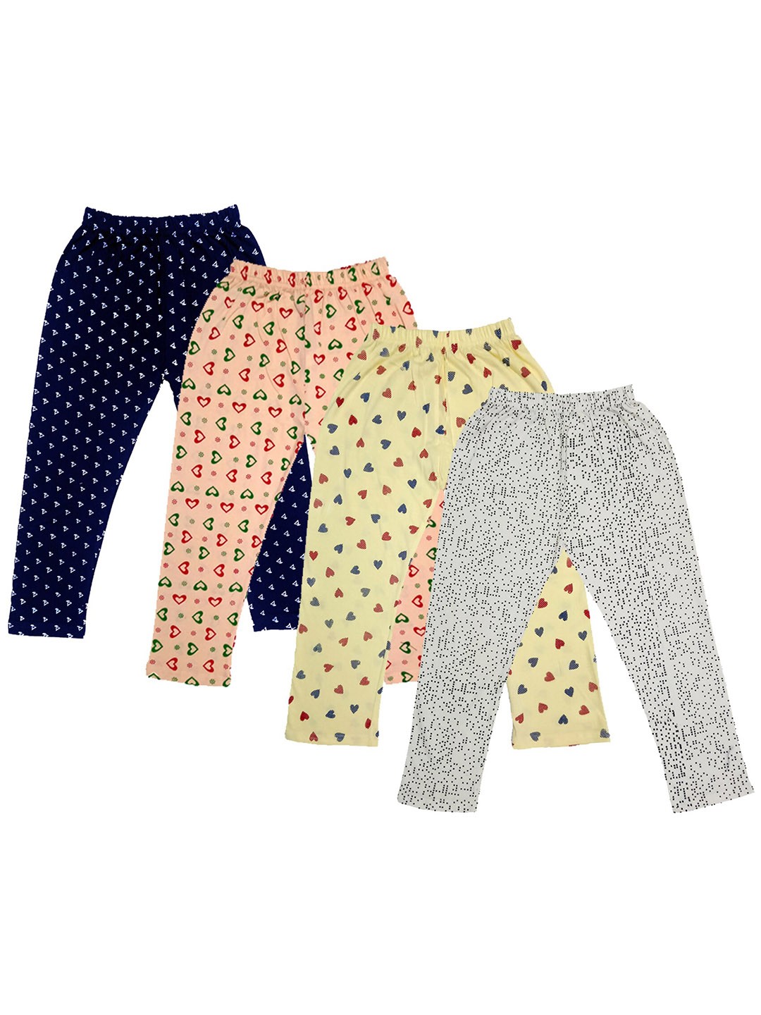 

IndiWeaves Girls Pack Of 4 Printed Pure Cotton Capris, Yellow