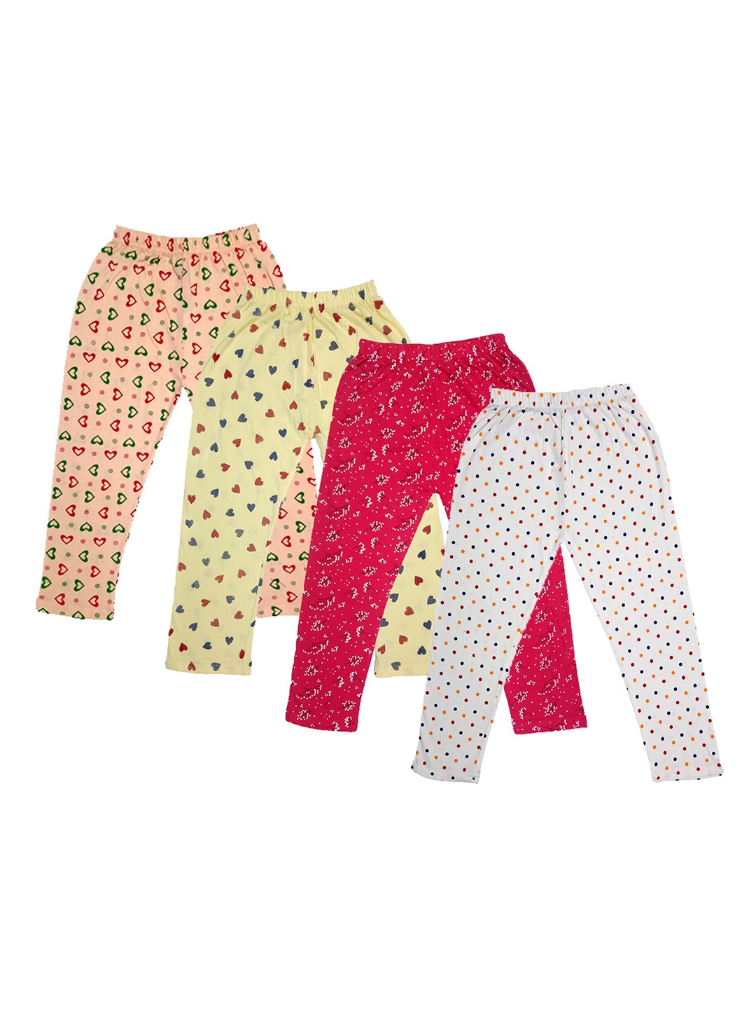 

IndiWeaves Girls Pack Of 4 Printed Cotton Capris, Red