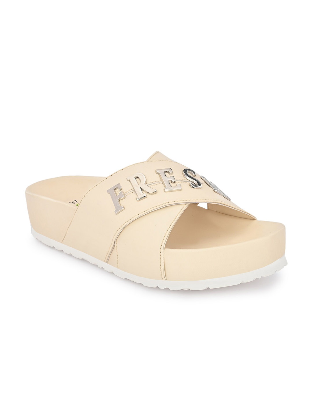 

FRESH 1947 FEET Women Embellished Sliders, Beige