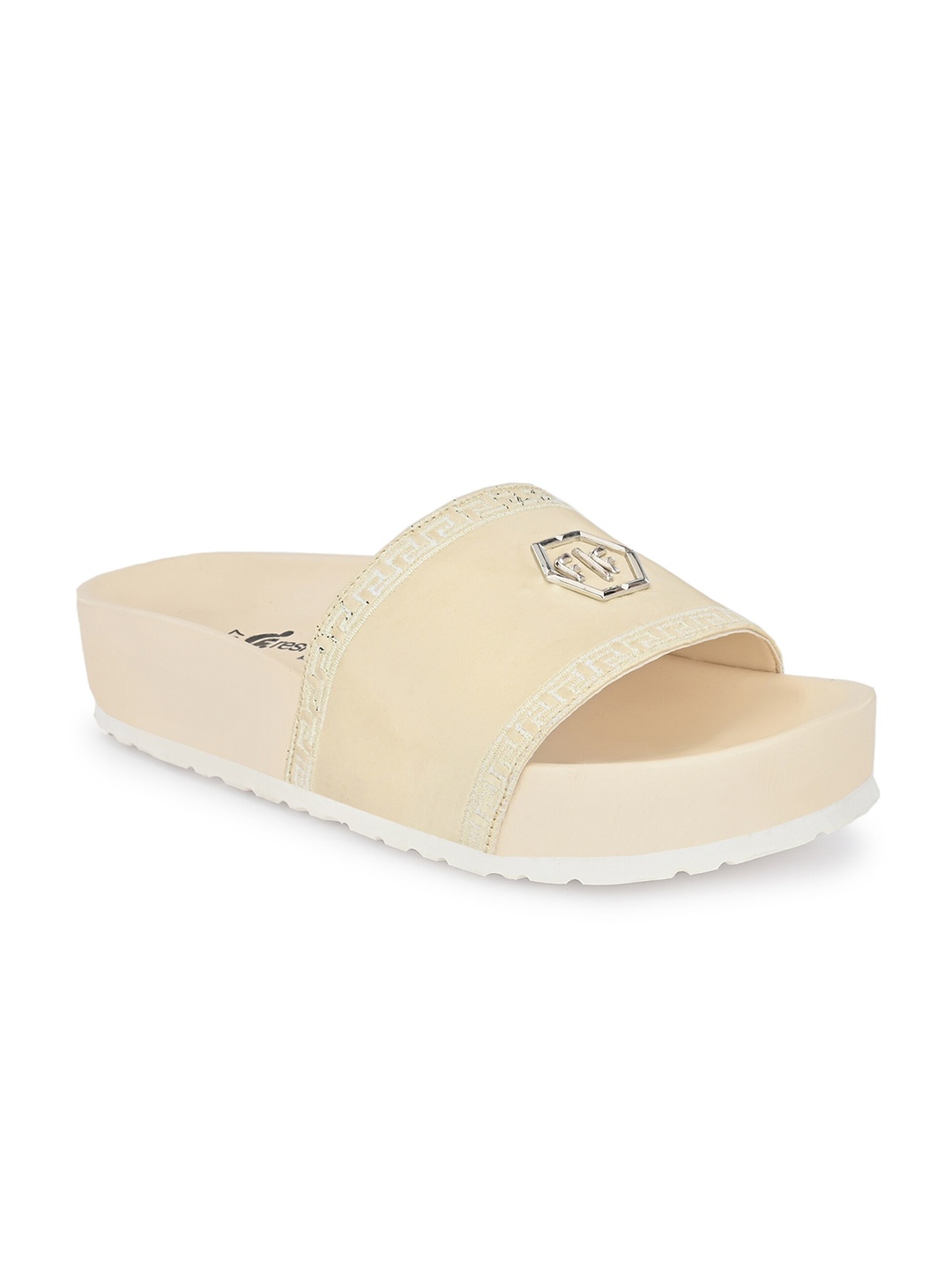 

FRESH 1947 FEET Women Embellished Sliders, Beige