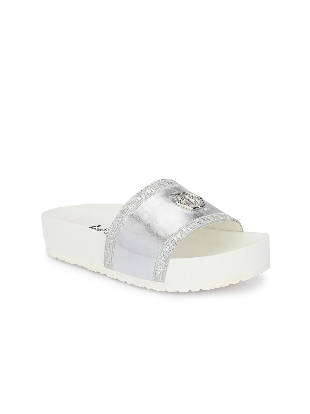 

FRESH 1947 FEET Women Embellished Sliders, Silver