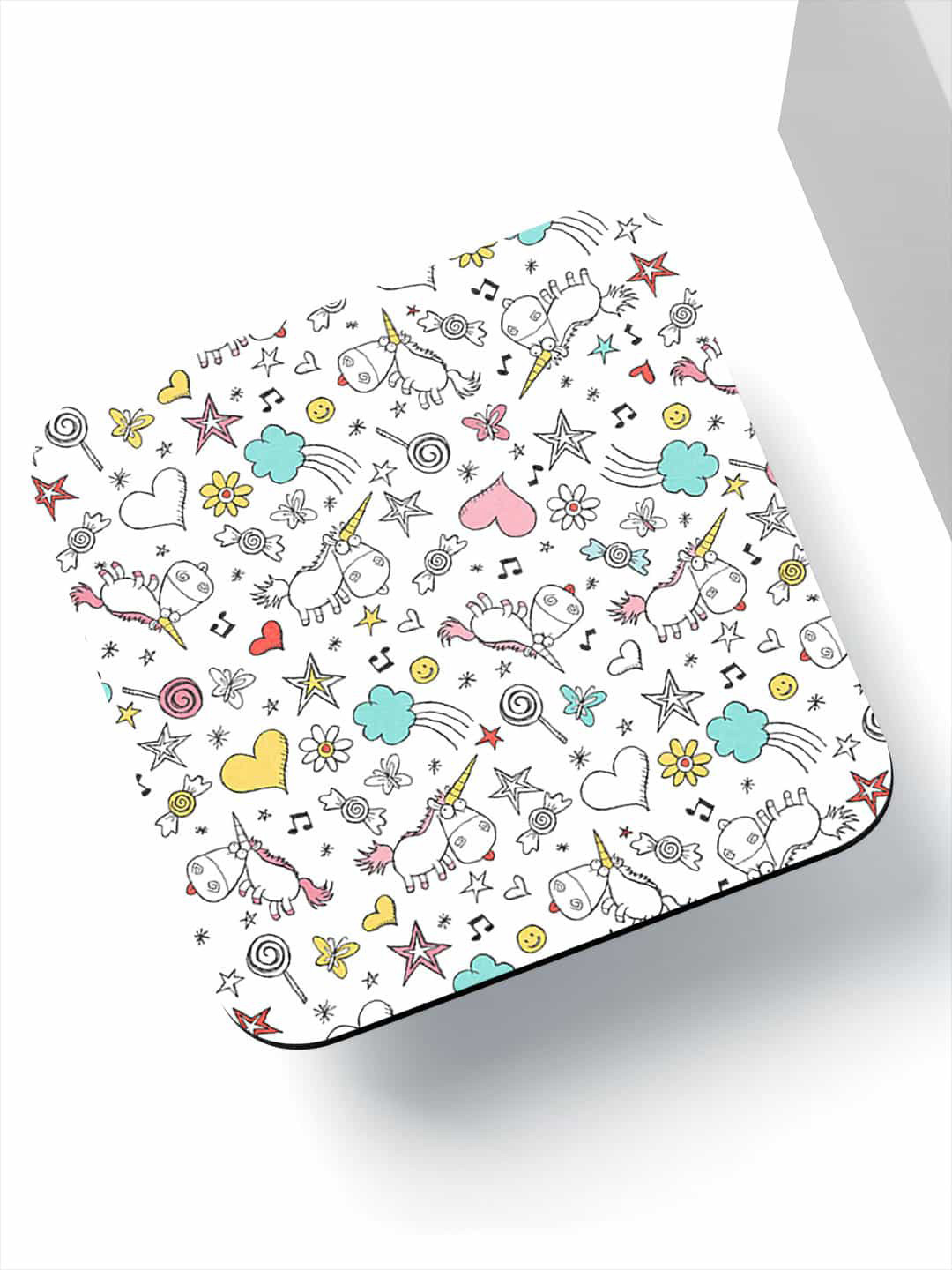 

macmerise White & Black Dreamy Pattern Design Square MDF Wooden Coasters