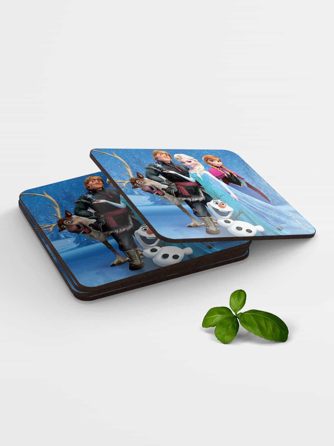 

macmerise Blue & Black Frozen Together Design MDF Wooden Square Coaster