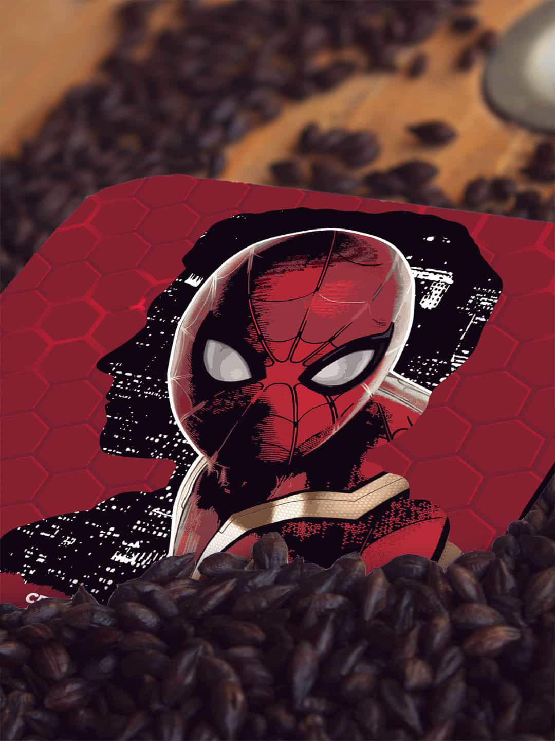 

macmerise Red & Black Public Enemy Spidey Design Square MDF Wooden Coaster