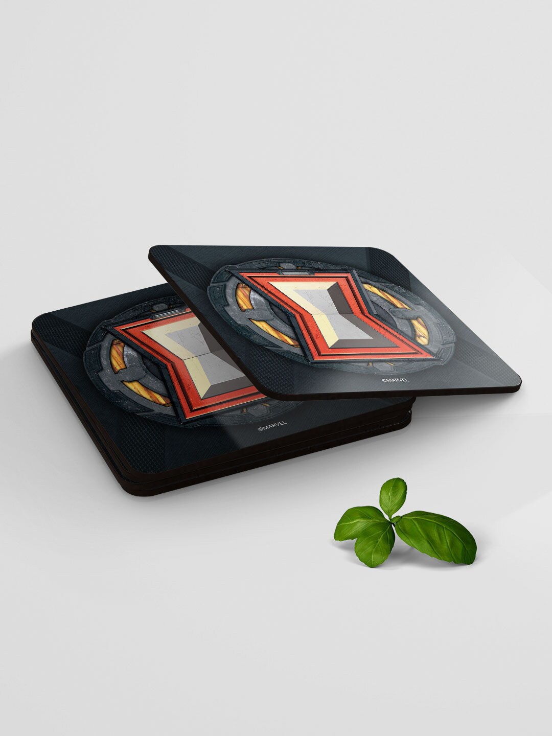 

macmerise Black & Red Widow Armor Badge Design Square MDF Wooden Coaster