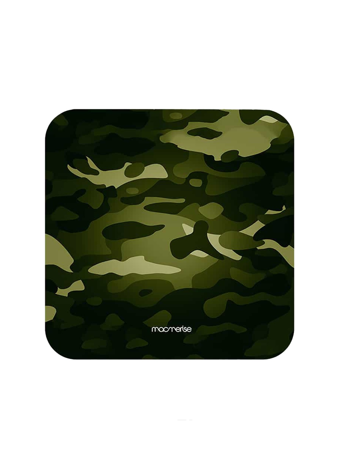 

macmerise Green 6 Pieces Camo Army Design Printed MDF Wooden Square Coasters
