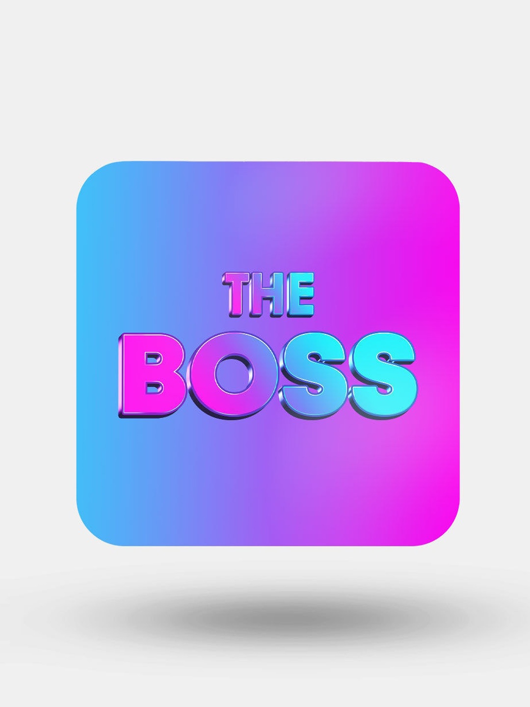 

macmerise Pink & Blue Valentine Boss Design Square MDF Wooden Coaster