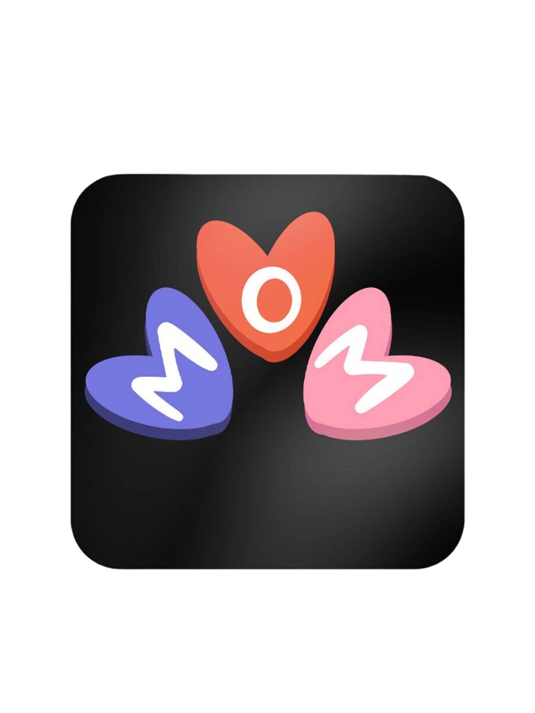 

macmerise Black & Red Heart Mom Design Square MDF Wooden Coaster