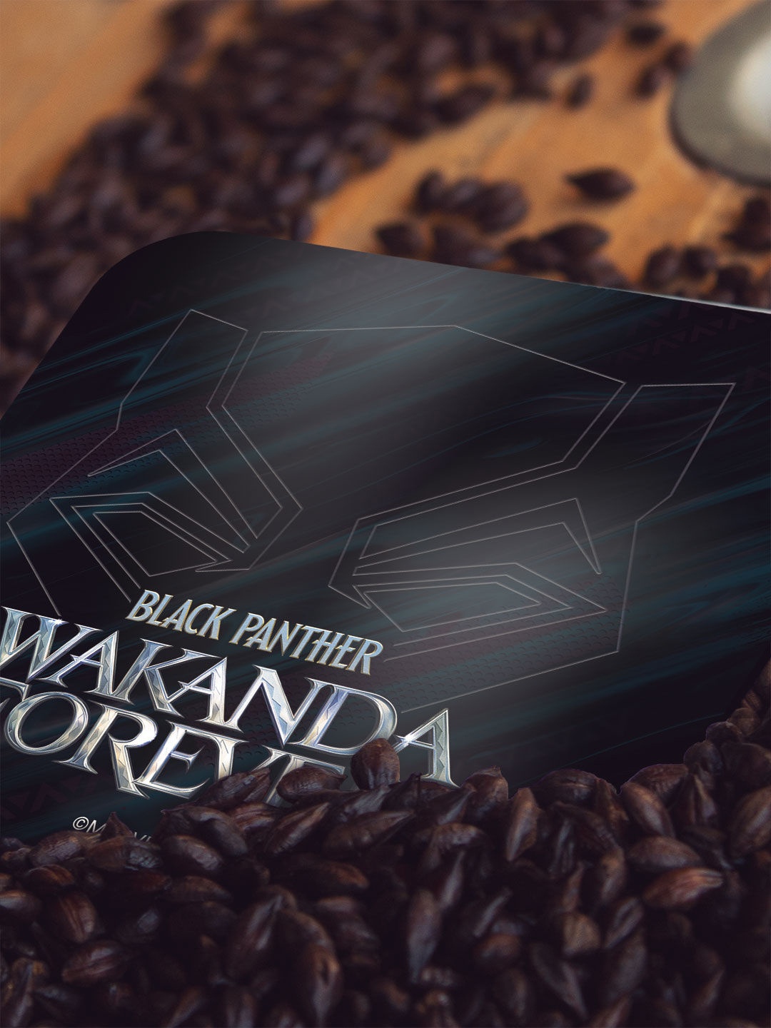 

macmerise Black & Green Wakanda Forever Logo Design Printed MDF Wooden Square Coaster